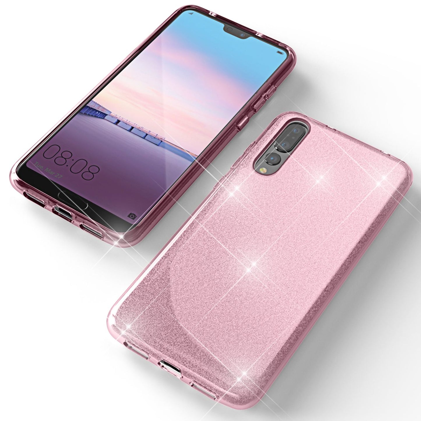 NALIA Glitzerhülle für Huawei P20 Pro – Funkelnder Glitzer-Look & Grip – SHINEPOP (Silikon Case) – Marke aus Berlin