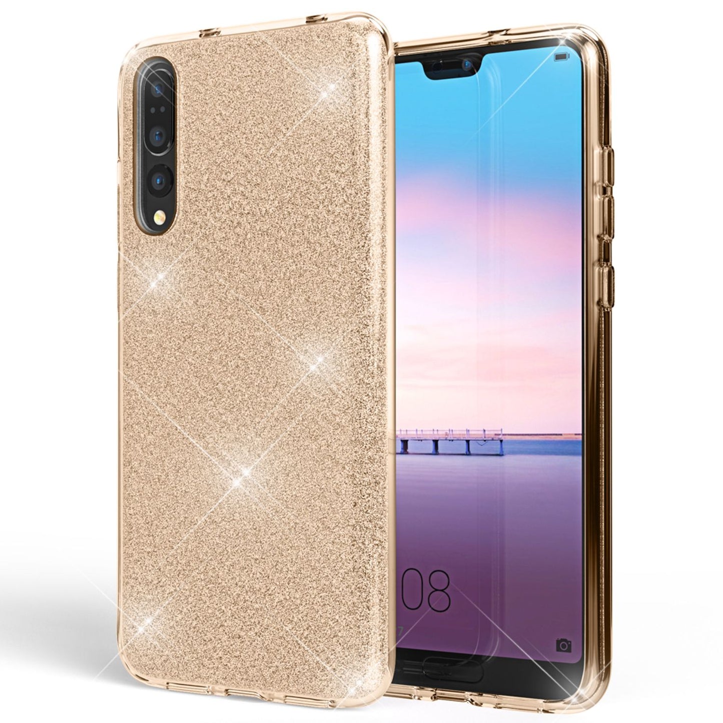 NALIA Glitzerhülle für Huawei P20 Pro – Funkelnder Glitzer-Look & Grip – SHINEPOP (Silikon Case) – Marke aus Berlin