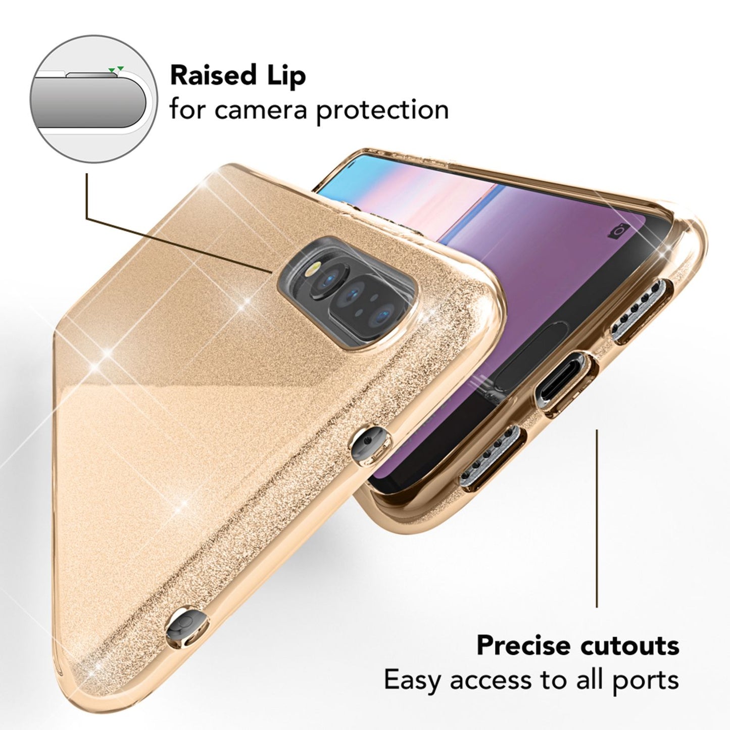 NALIA Glitzerhülle für Huawei P20 Pro – Funkelnder Glitzer-Look & Grip – SHINEPOP (Silikon Case) – Marke aus Berlin