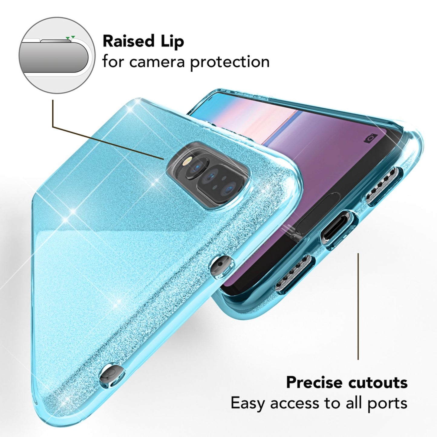 NALIA Glitzerhülle für Huawei P20 Pro – Funkelnder Glitzer-Look & Grip – SHINEPOP (Silikon Case) – Marke aus Berlin