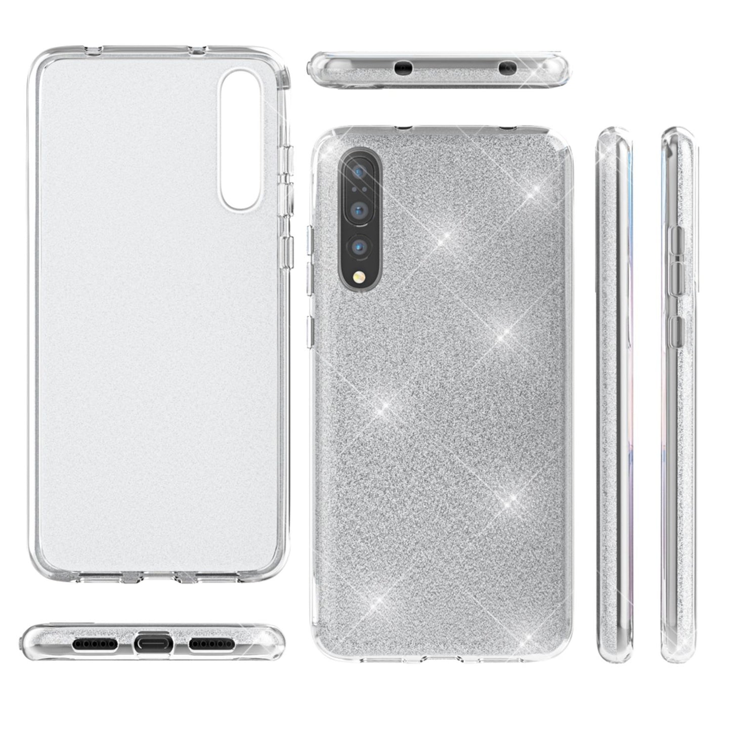 NALIA Glitzerhülle für Huawei P20 Pro – Funkelnder Glitzer-Look & Grip – SHINEPOP (Silikon Case) – Marke aus Berlin