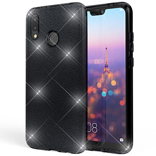 NALIA Glitzerhülle für Huawei P20 Lite – Funkelnder Glitzer-Look & Grip – SHINEPOP (Silikon Case) – Marke aus Berlin