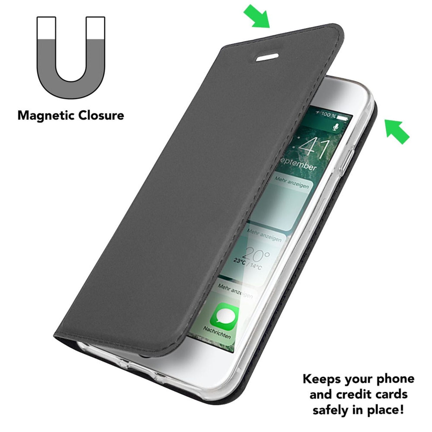 NALIA Klapphülle kompatibel mit iPhone SE 2022 / SE 2020 / 8 / 7, Flip Case Kunst-Leder Handyhülle Hard Cover Etui 360 Grad Hülle, Handy-Tasche Phone Book Bumper Wallet Klappbar