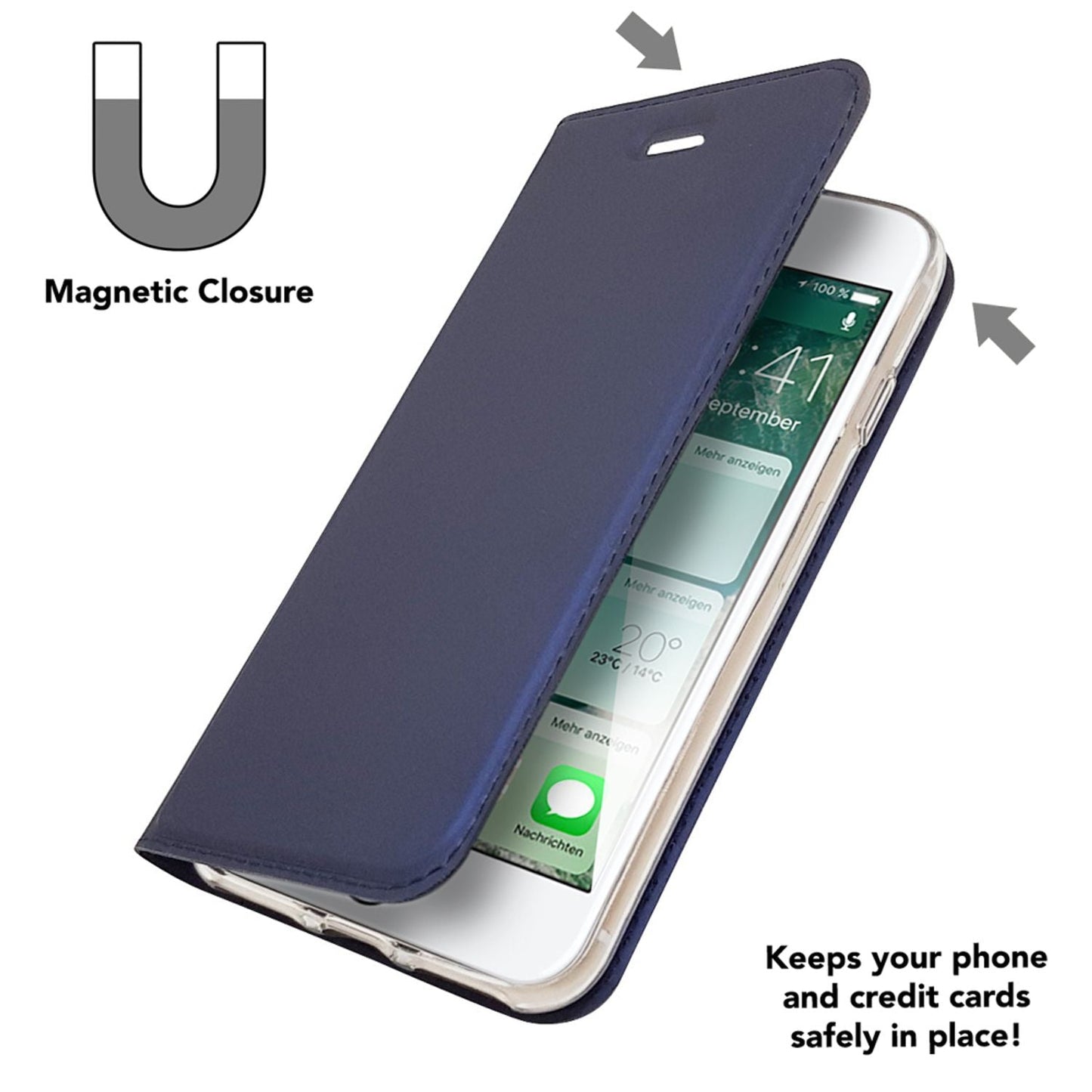 NALIA Klapphülle kompatibel mit iPhone SE 2022 / SE 2020 / 8 / 7, Flip Case Kunst-Leder Handyhülle Hard Cover Etui 360 Grad Hülle, Handy-Tasche Phone Book Bumper Wallet Klappbar