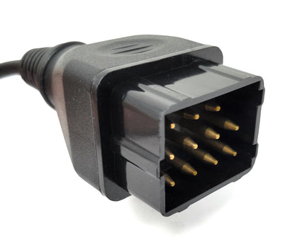 SYSTEM-S OBD Kabel 40 cm OBD 2 Buchse für Renault 12pin in Schwarz für Auto Diagnose