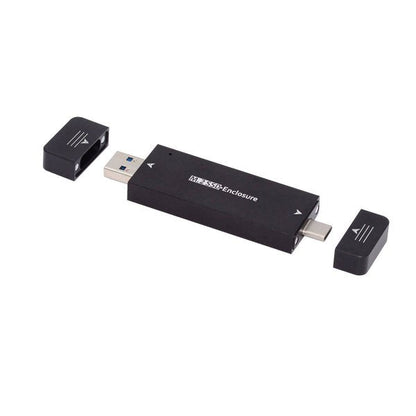 SYSTEM-S NVME M-key M.2 NGFF Adapter zu USB 3.1 Typ C & 2.0 Typ A Stecker für SATA SSD