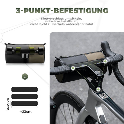 ROCKBROS Fahrradtasche Zylindrische Lenkertasche 1,7L mit Schultergurt