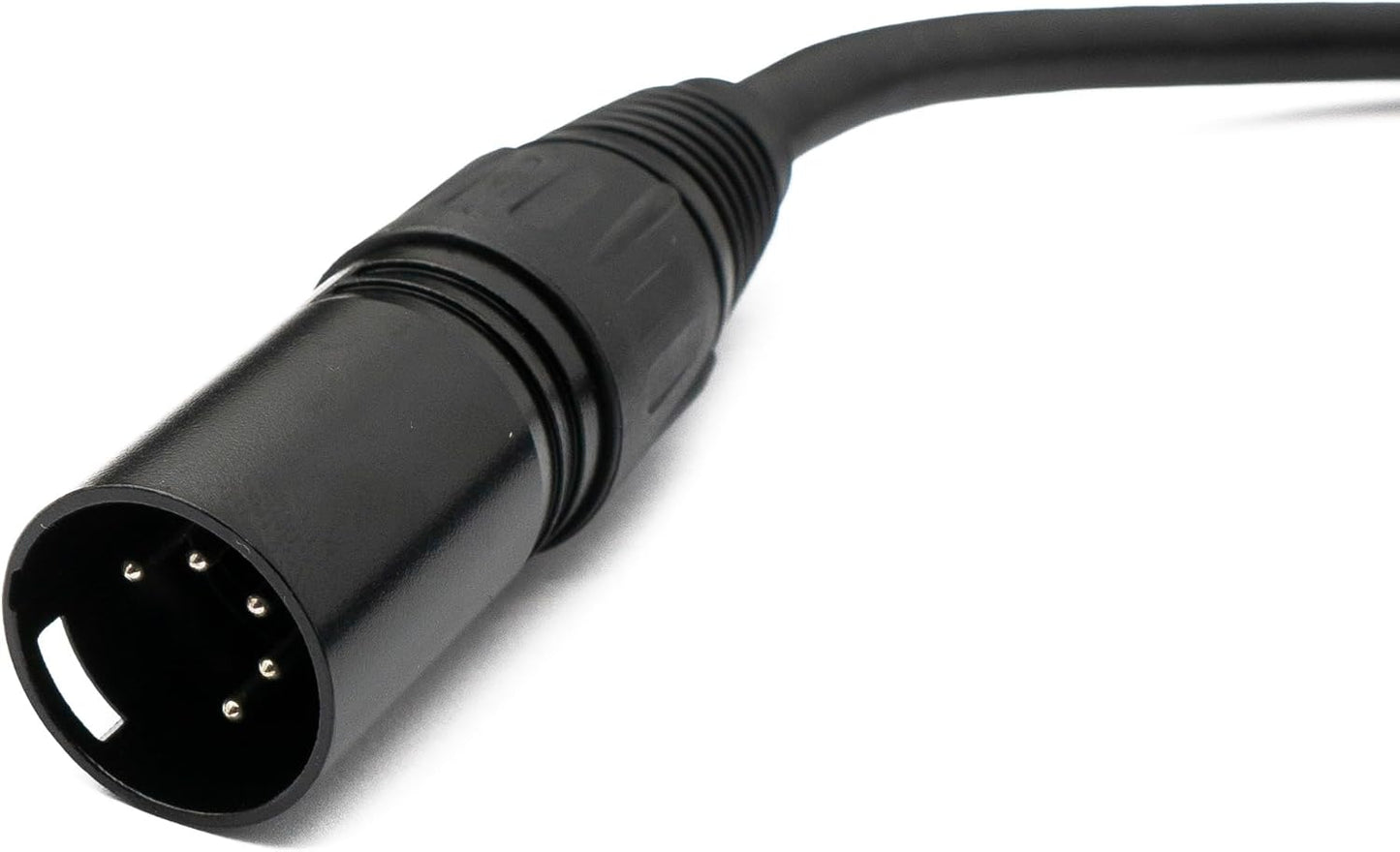 SYSTEM-S Audio XLR Kabel 50 cm 5 polig Buchse zu Stecker Adapter in Schwarz
