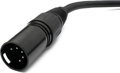 SYSTEM-S Audio XLR Kabel 50 cm 5 polig Buchse zu Stecker Adapter in Schwarz