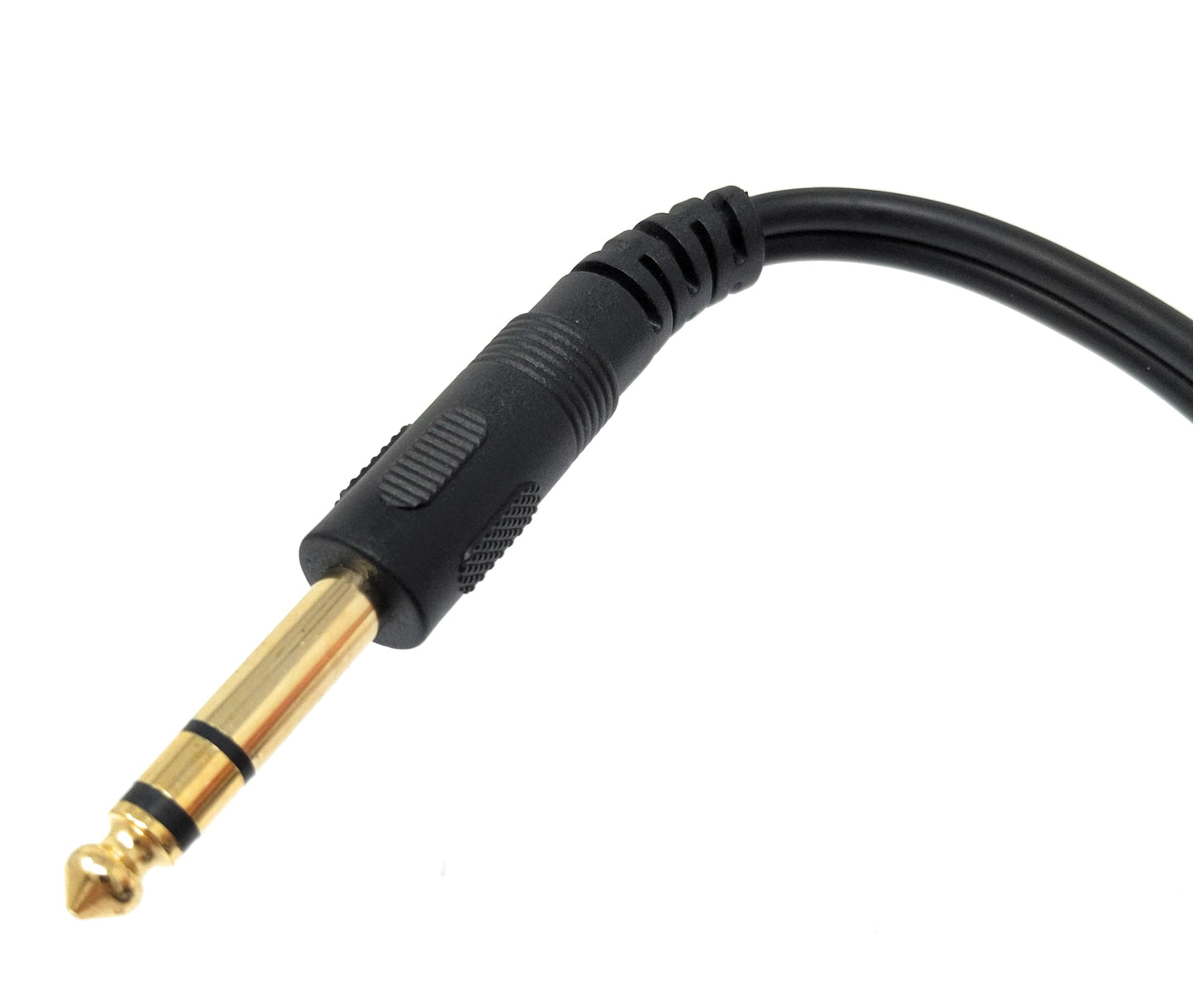 SYSTEM-S Audio Y Kabel 150cm 6,35mm Stereo AUX Klinke Stecker & Stecker zu Stecker Winkel