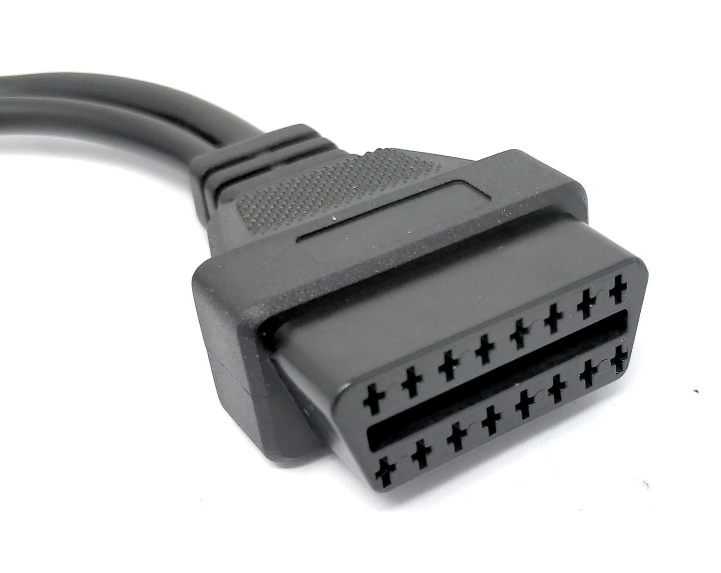 SYSTEM-S OBD Kabel 20 cm OBD 2 Buchse für Mitsubishi 12pin in Schwarz für Auto Diagnose