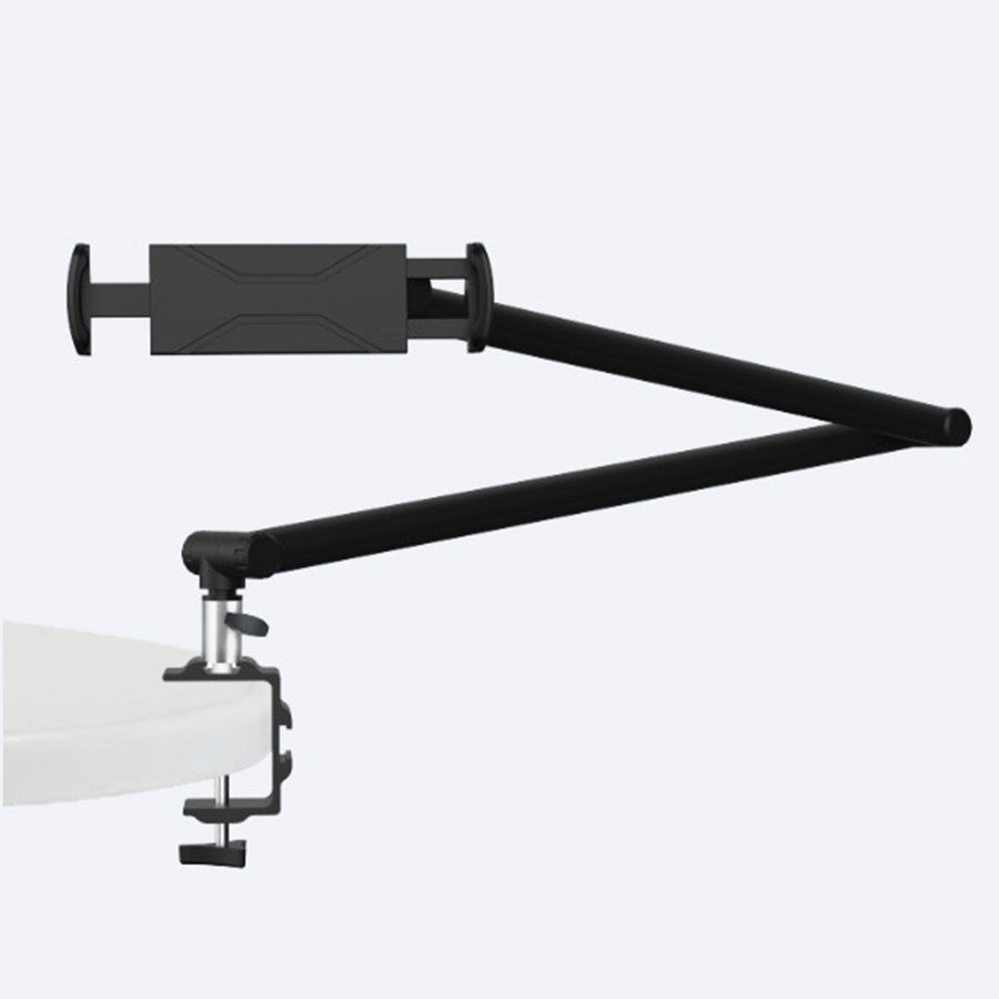 SYSTEM-S table mount 360° gooseneck stand for tablets and smartphones in black