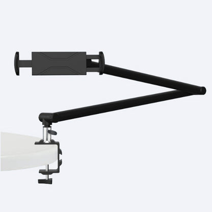 SYSTEM-S table mount 360° gooseneck stand for tablets and smartphones in black