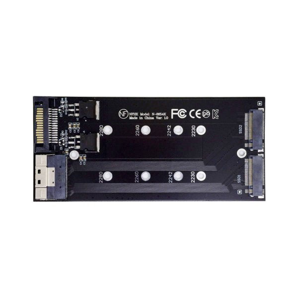 SYSTEM-S NVME M.2 Adapter 2x AHCI zu PCIE Express 3 4.0 Slimline SFF-8654 8X Raid Card