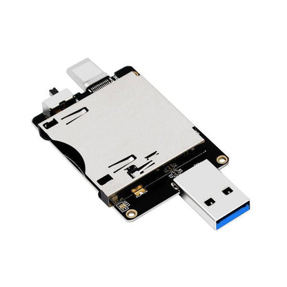 SYSTEM-S CFexpress Adapter Buchse zu USB 3.1 Stecker & 3.0 Stecker mit Schalter Kabel