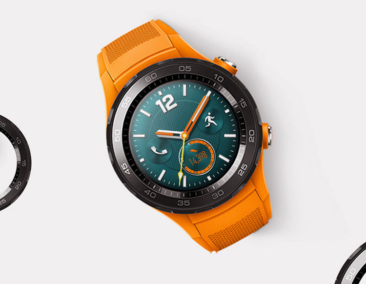 SYSTEM-S flexible silicone strap 20mm for Huawei Watch 2 Smartwatch in Orange
