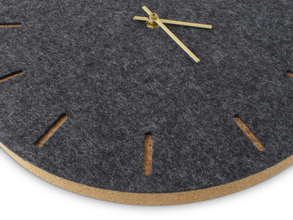 Felt and cork wall clock, 30 cm | anthracite - gold | Design: Copenhagen