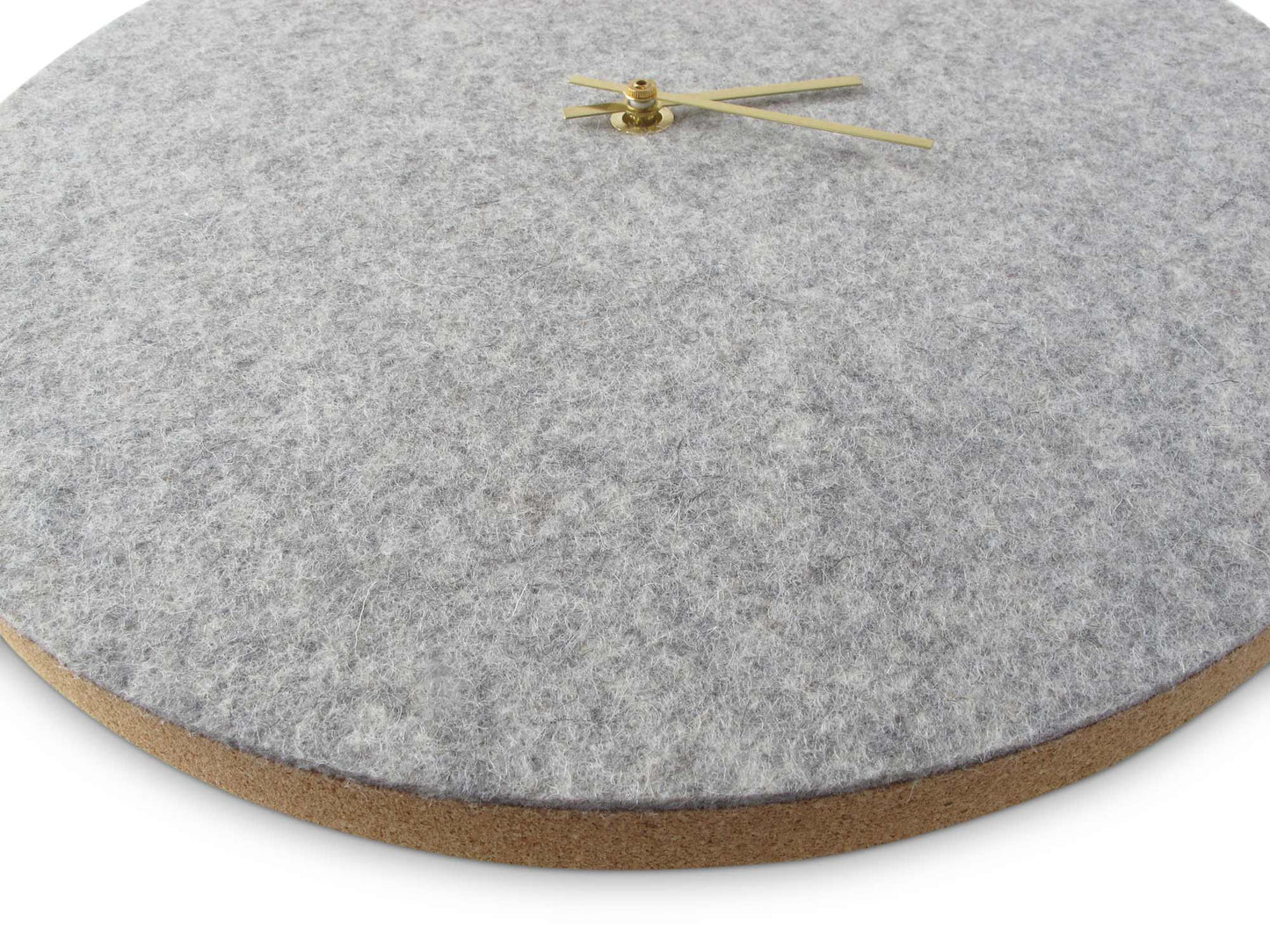 Felt and cork wall clock, 30 cm | light grey - gold | Design: Aalborg