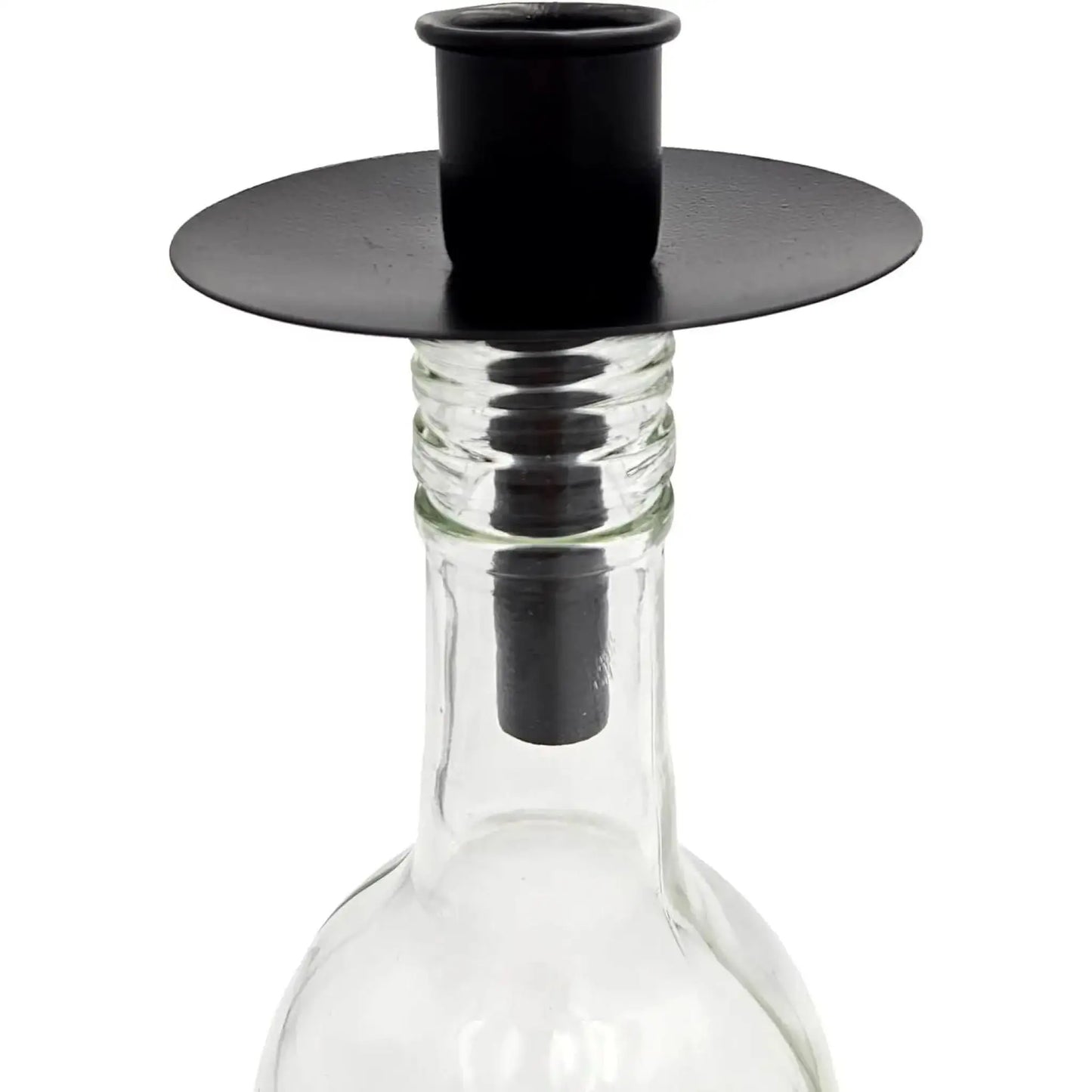 4 STÜCK Kerzenhalter für Flaschen Metall schwarz Kerze Flasche Stabkerzenhalter