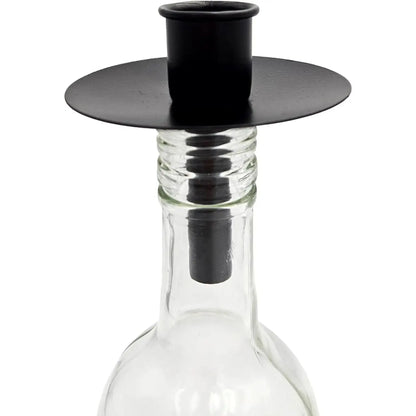 4 STÜCK Kerzenhalter für Flaschen Metall schwarz Kerze Flasche Stabkerzenhalter