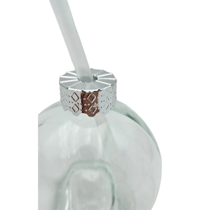 4 Trinkgläser Weihnachtskugel Trinkhalm Glas transparent Weihnachtskugel 400 ml