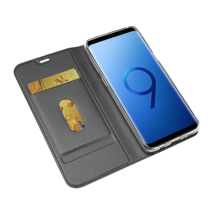 NALIA Handyhülle kompatibel mit Samsung Galaxy S9, Slim Kickstand Handyhülle Flip-Case Kunstleder Cover mit Magnet Etui Ganzkörper Schutz Dünne Rundum Handy-Tasche Etui