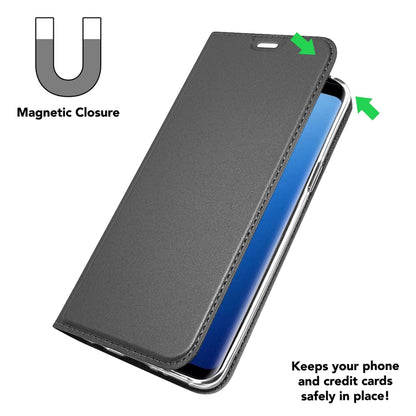 NALIA Handyhülle kompatibel mit Samsung Galaxy S9, Slim Kickstand Handyhülle Flip-Case Kunstleder Cover mit Magnet Etui Ganzkörper Schutz Dünne Rundum Handy-Tasche Etui