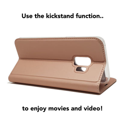 NALIA Handyhülle kompatibel mit Samsung Galaxy S9, Slim Kickstand Handyhülle Flip-Case Kunstleder Cover mit Magnet Etui Ganzkörper Schutz Dünne Rundum Handy-Tasche Etui