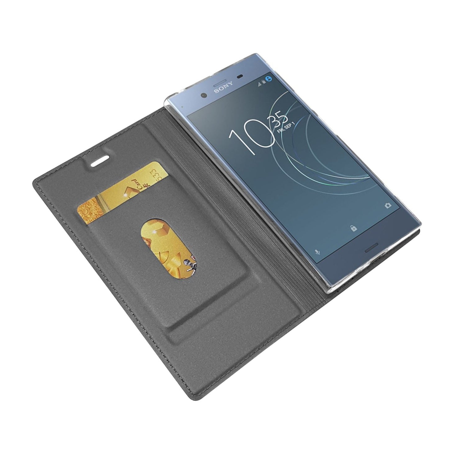 Sony Xperia XZ1 Hülle Flipcase von NALIA, Slim Kickstand Handyhülle Schutz