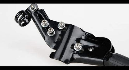 SYSTEM-S Fahrradständer Universal Seitenständer 4cm Lochabstand Arm Fahrrad Ständer, schwarz, Uni