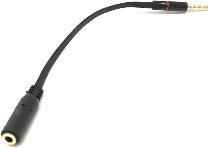 SYSTEM-S Audio Cable 15 cm Stereo AUX Jack 3.5 mm Male to Female Flat in Black
