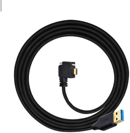 SYSTEM-S USB 3.1 cable 3 m Type C male to 3.0 Type A male angle screw in black 