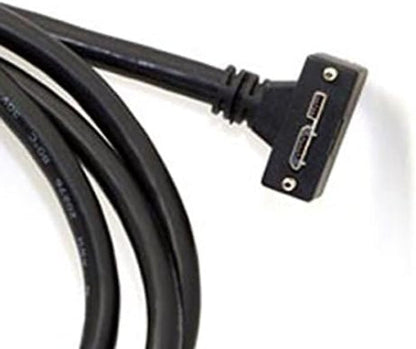 SYSTEM-S USB 3.0 A (male) to Micro USB 3.0(male) downward angled 120cm high speed data cable charging cable with locking screw for Nikon D800 D800E D810