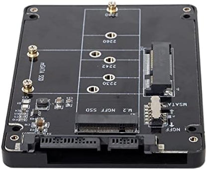 System-S SATA Y Adapter 3.0 zu M.2 NGFF B-Key & mSATA SSD mit Hülle Kabel in Schwarz