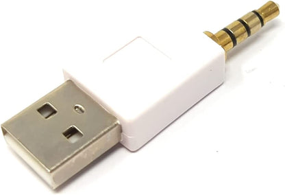 SYSTEM-S Audio USB Adapter 3,5 mm Klinke Stecker zu 2.0 Typ A Stecker AUX Kabel in Weiß