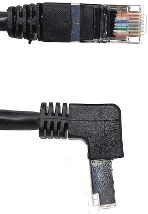 SYSTEM-S LAN Kabel 0,5 m RJ45 Stecker Ethernetkabel Netzwerkkabel Winkel in Schwarz