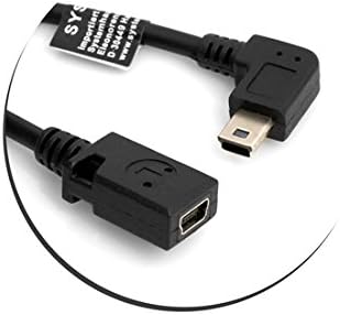 SYSTEM-S Mini USB 90° links gewinkelt Winkelstecker auf Mini USB Buchse Kabel Daten- und Ladekabel 27 cm
