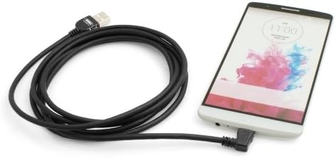 SYSTEM-S Micro USB 2.0 Kabel gewinkelt 90 grad Winkelstecker (links/male) Datenkabel und Ladekabel 140 cm