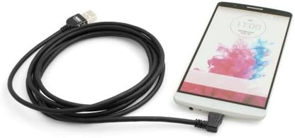 SYSTEM-S Micro USB 2.0 Kabel gewinkelt 90 grad Winkelstecker (links/male) Datenkabel und Ladekabel 140 cm