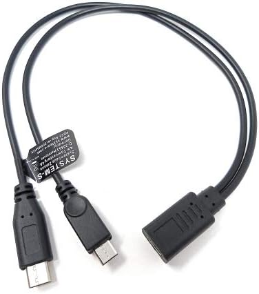 SYSTEM-S USB 3.1 Y cable 25 cm Type C female to Type C and 2.0 Micro B male