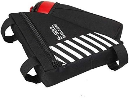 SYSTEM-S Fahrrad Tasche mit Flaschenhalter Befestigung in Schwarz Weiß