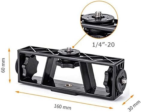 SYSTEM-S Triple mount with attachments in black for camera microphone smartphone