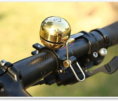 SYSTEM-S Fahrrad Klingel im Vintage Look aus Metall goldfarben