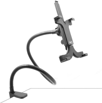 System-S Universal Table Mount Gooseneck Screw Clamps Holding Arm Mounting (Table, Bedside etc.) for Tablet PC eBook Reader in Black 