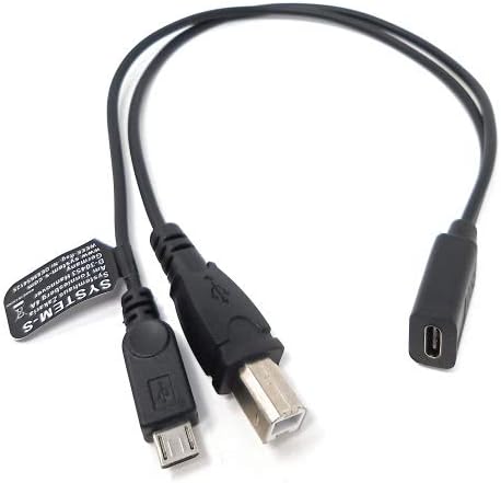 SYSTEM-S USB 3.1 Y Kabel 25 cm Typ C Buchse zu 2.0 Typ B und Micro B Stecker