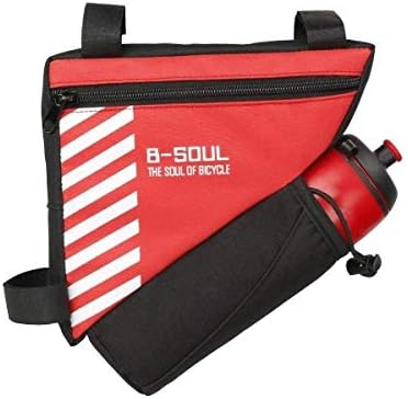 SYSTEM-S Fahrrad Tasche mit Flaschenhalter Befestigung in Rot Schwarz