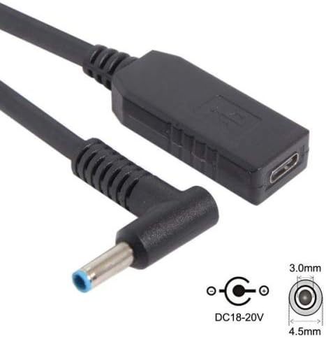 SYSTEM-S USB 3.1 Kabel 23cm Typ C Buchse zu DC 20V 4,5 x 3,0 mm Stecker Ladekabel