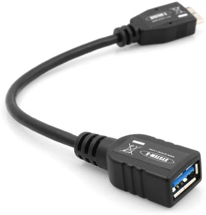System-S Micro USB 3.0 OTG Host Adapter Kabel On-the-go 12 cm