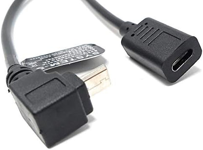 SYSTEM-S USB 3.1 cable 25 cm Type C female to Micro B male angle adapter in black