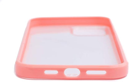 SYSTEM-S protective silicone case in pink transparent case compatible with iPhone 12 Pro Max 